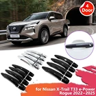 ABS carbon fiber black chrome door handle cover for Nissan X-Trail and Rogue 2022–2025
