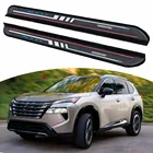 Black aluminum running boards nerf bars for Nissan X-Trail and Rogue 2021–2025