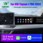 12.3-Inch Passenger Entertainment Display for Volkswagen Tiguan L Pro 2024 - HD Laminated Touchscreen with CarPlay and Android