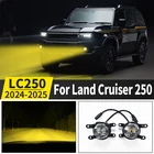 Two-color gold front fog lamp for Toyota Land Cruiser Prado 250 LC250 2024–2025, car lighting accessory