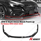 Subaru WRX 2022–2024 ABS front bumper lip spoiler gloss black