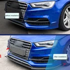 Gloss black front lip splitter for Audi A3 S3 8V 2013–2016 bumper fitted on the front of an Audi A3