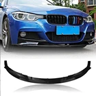 Gloss black ABS front bumper splitter lip for BMW F30 F31 M Sport 2012 2018