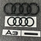 Audi 4 Ring logo ABS black car hood grill sticker