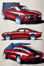 Alfa Romeo 1750 GTV RHD in Red 1/18 | Illustrated & Scale Models
